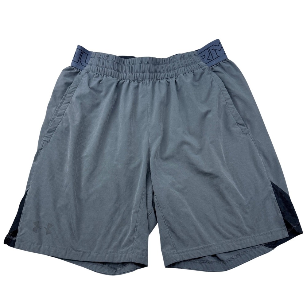 Under Armour Shorts Mens Large Gray HeatGear Athletic Training Mesh Pockets Gym